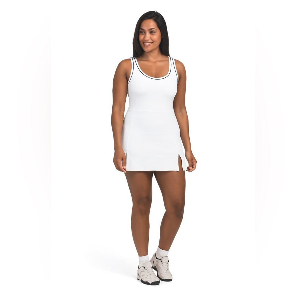 Gottex White Racer Back Mini Dress Athletic Tennis Style Size Large NWT| Fitness
